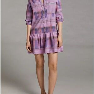 Anthropologie Purple Plaid Dress
